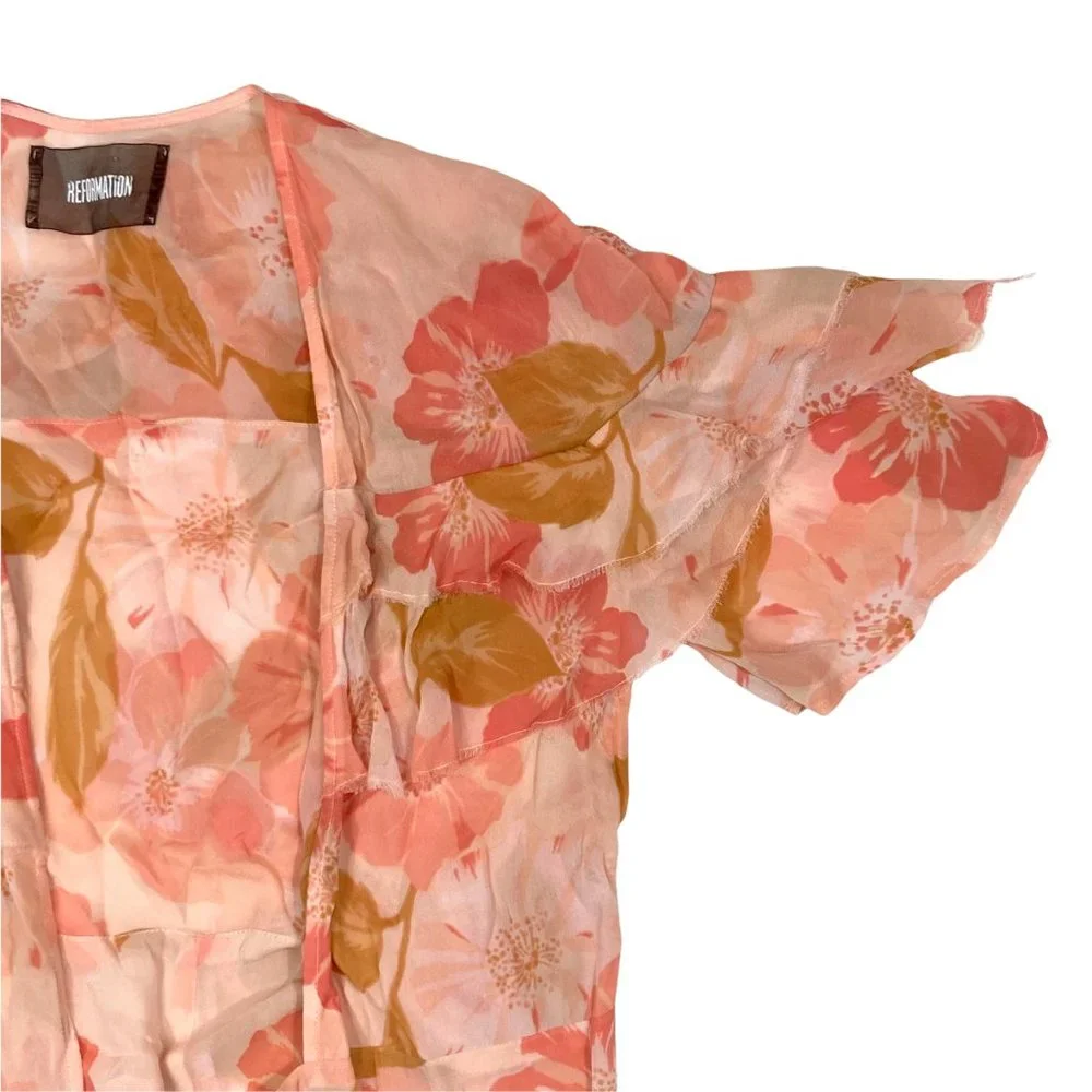 Reformation Hibiscus Floral Wrap Dress - Picture 6 of 7